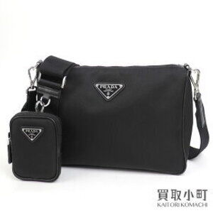 Prada Tessuto Shoulder Bag Black Re Nylon Saffiano Triangle